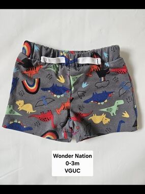 Wonder Nation Gray Dinosaur Print Shorts
